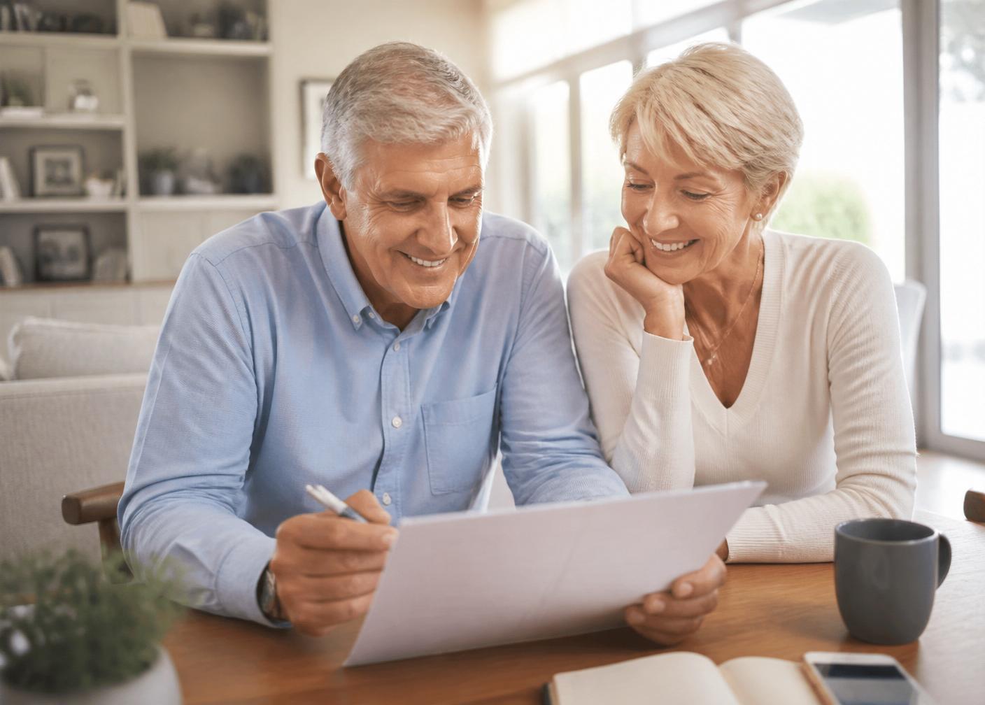 Couple reviewing their retirement plan